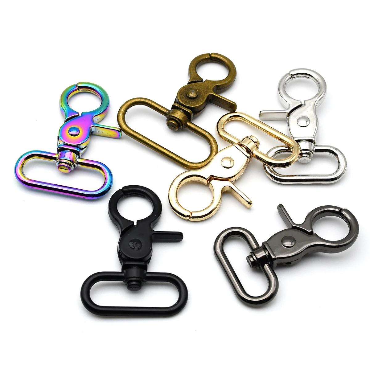 Metal Carabiner Snap Hook Swivel Lobster Clasps Trigger Clip O Ring Buckle Bag Strap Belt Parts Dog Pet Leash Accessories