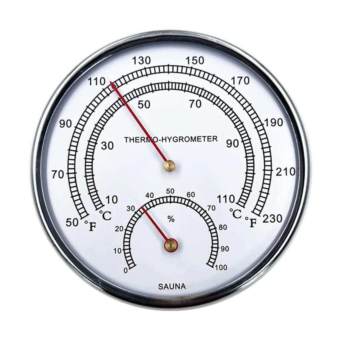 Sauna Fahrenheit Thermometer Hygrometer Indoor Dial Hygrothermograph Temperature Measure Tool