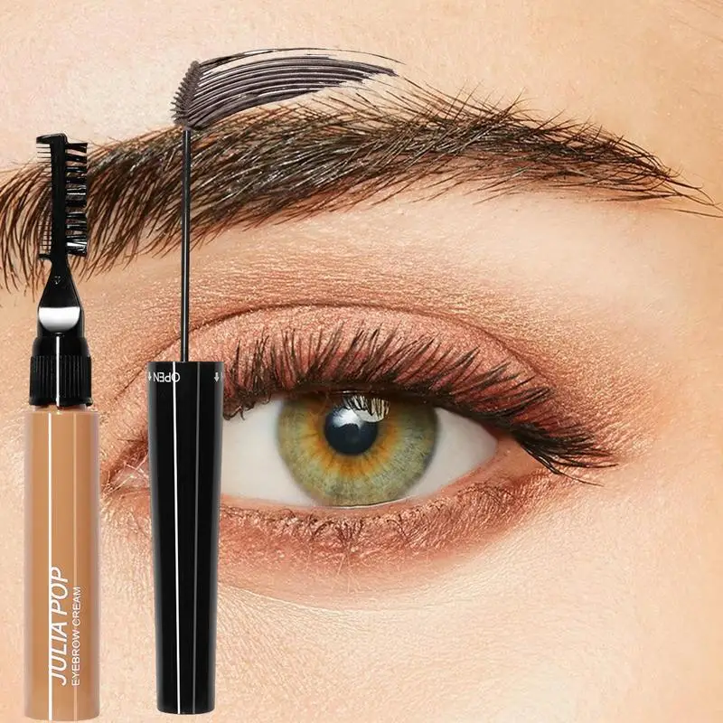 Eyebrow Cream With Brush 2-in-1 Waterproof Brow Dyeing Cream Set Long Lasting Sweat-proof Eyebrow Styling Makeup For 3D Brows