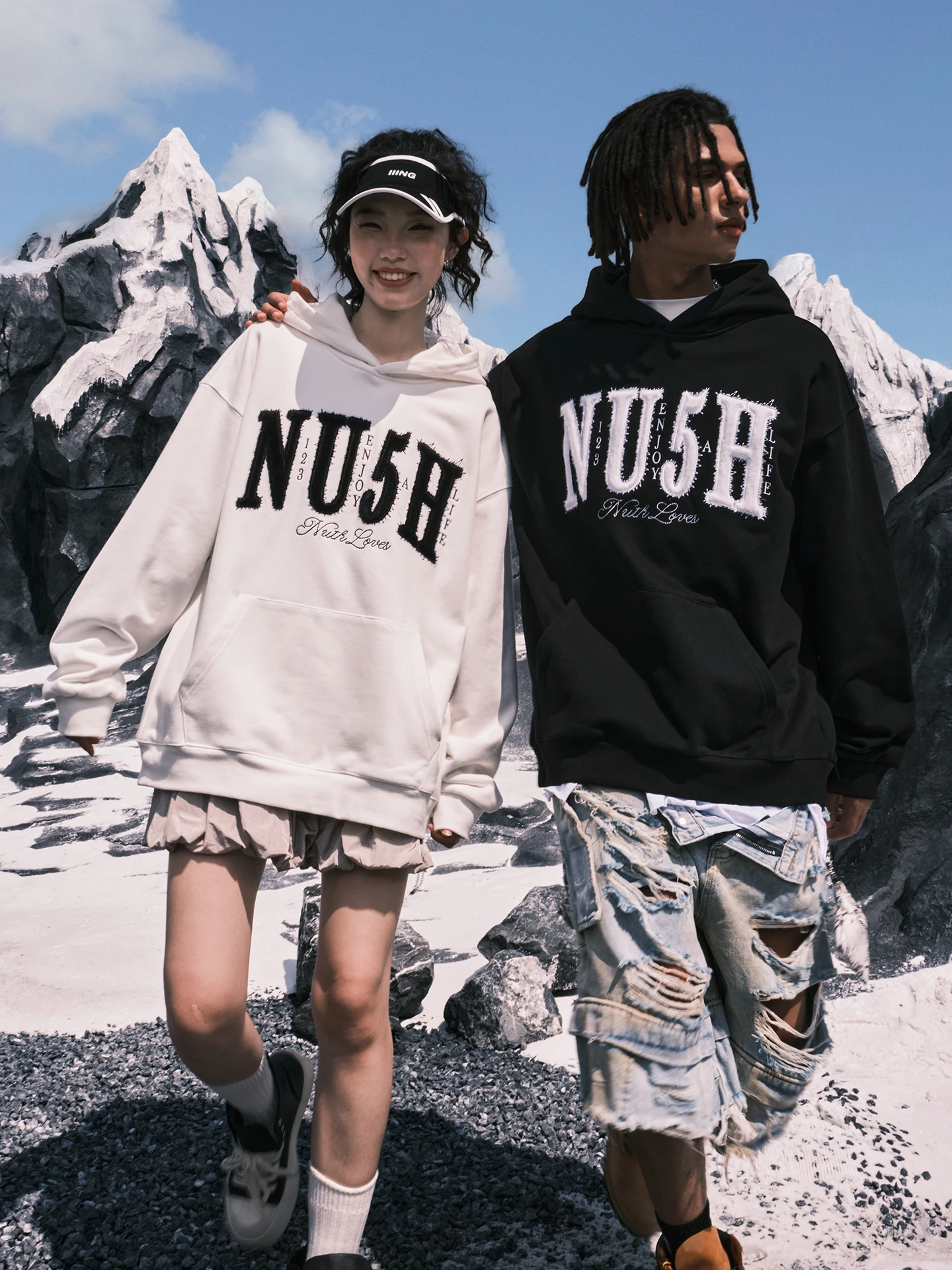 

Nuthink American Retro Embroidered Letter Hoodie Chic Trendy ex New Sle Spring Cotton Long Sve Comfortable Sweatirt