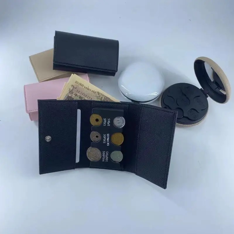 1Pcs Loss Prevention -fold Coin Purse Travel Card Case Multi-functional Colourful Portable 2-In-1 Coin Clip Organizer Wallet