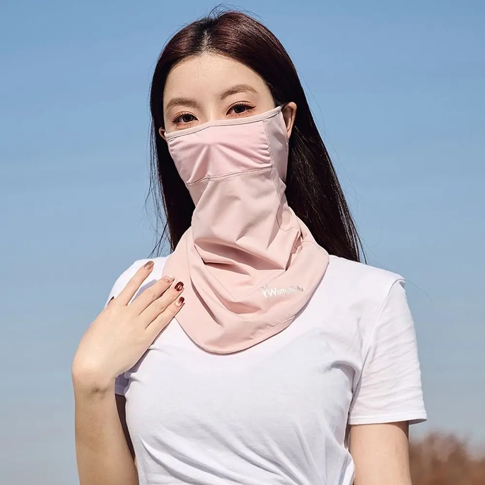 

Color Face Gini Mask UV Protection Outdoor Face Shield Summer Sunscreen Mask Womne Neckline Mask Ice Silk Men Fishing Face Mask