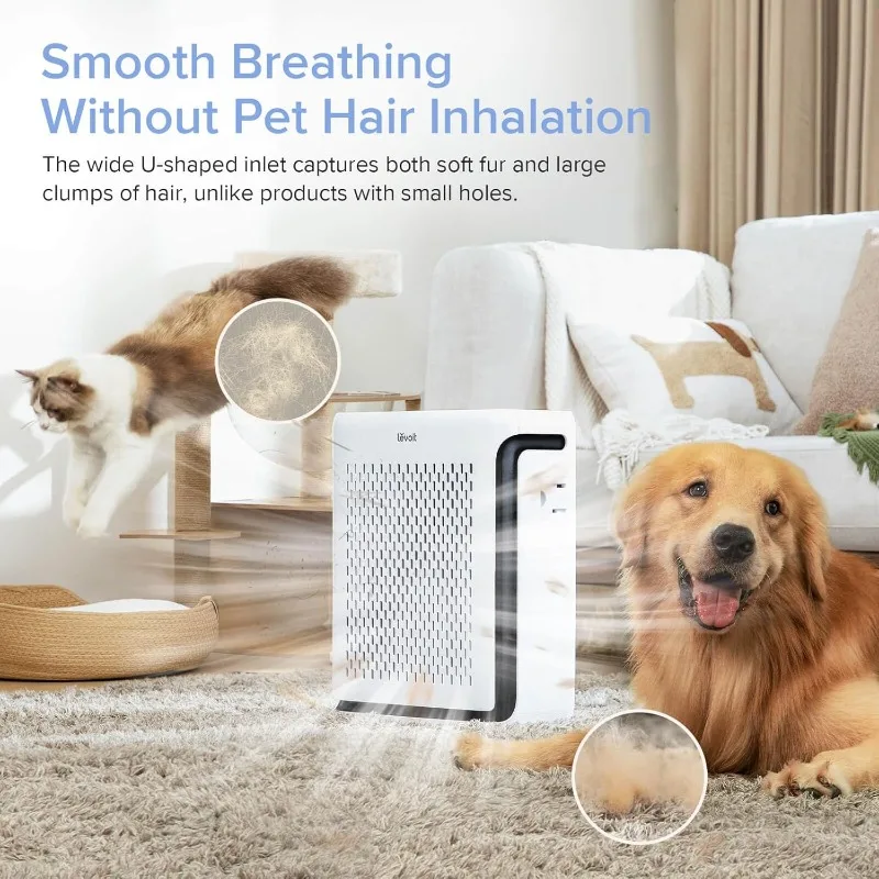 LEVOIT Air Purifiers for Home Large Room Bedroom Up to 1110 Ft² with Air Quality and Light Sensors, Smart WiFi, Washable Filters