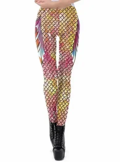 Women Mermaid Leggings Female Sexy Costume Fitness Workout Pants Colorful Fish Scales Leggins Casual Streetwear