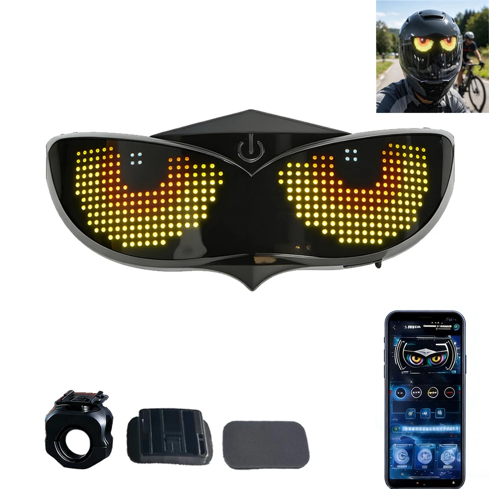 Smart LED Helmet Display (Without Helmet) - Bicycle Helmet LED Display, Ebike Helmet with App, Cycling Helmets with Turn Signals
