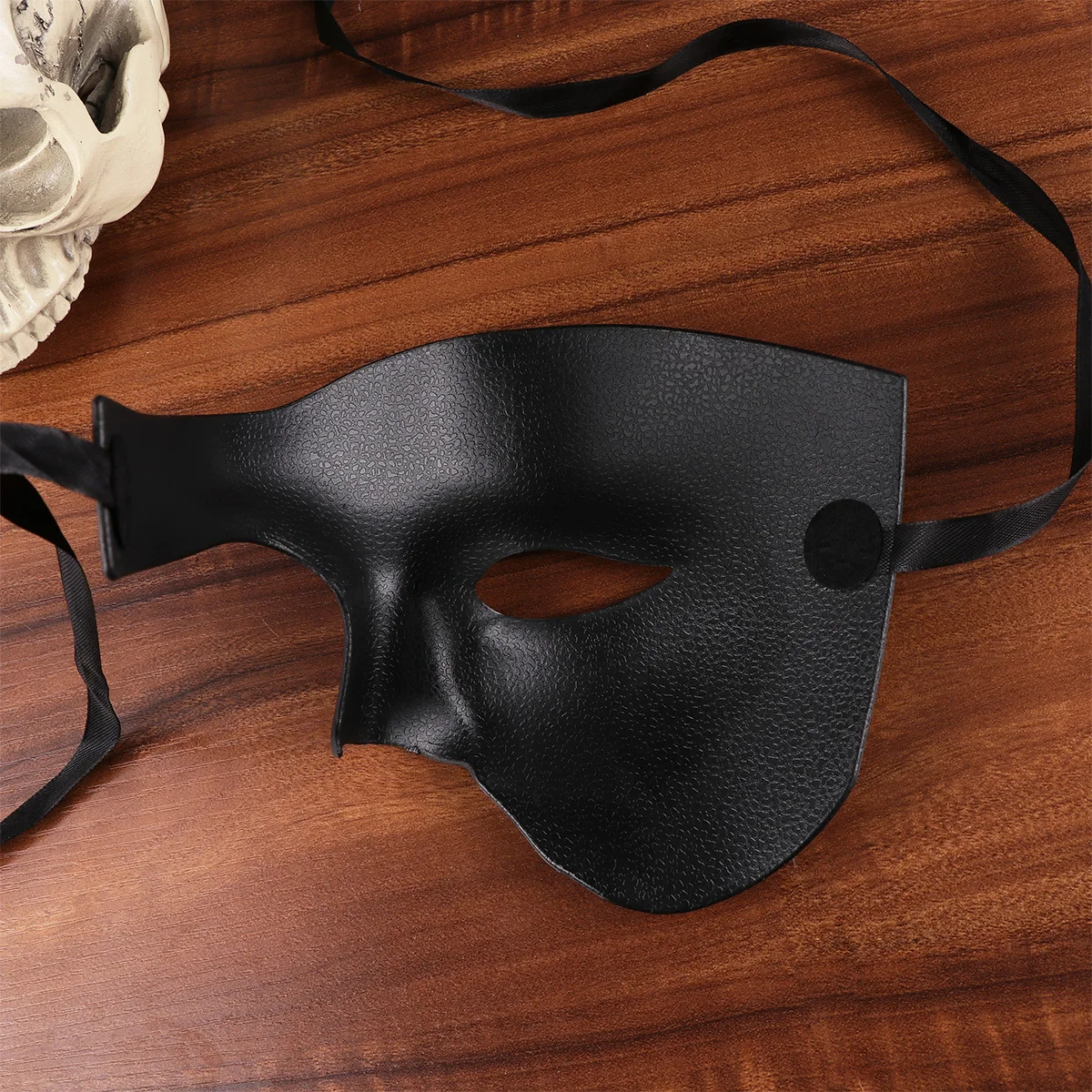 

Half Face Retro Masquerade Mask Black One-Eyed Lace Design Superb Detailed Shimmer Perfect for Masquerade Balls Weddings Fancy