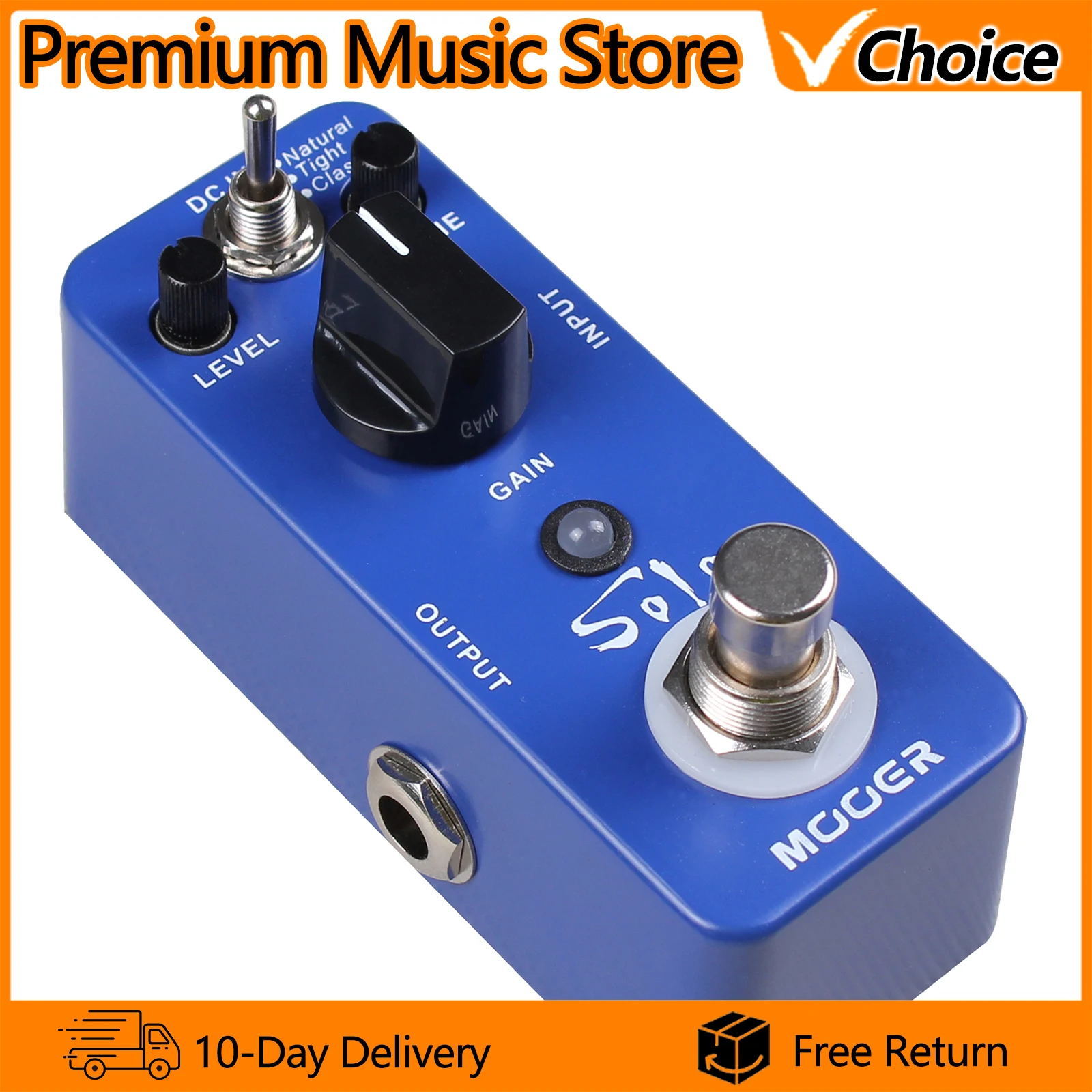 

MOOER Guitar Effect Pedal SOLO Distortion High-Gain 3 Modes(Natural/Tight/Classic) True Bypass Full Metal Shell Guitar Pedal
