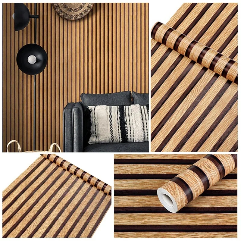 

Самоклеящиеся водонепроницаемые обои с имитацией древесной текстуры из ПВХ для шкафов, столов и стульев, бесшовные наклейки для обновления мебели.