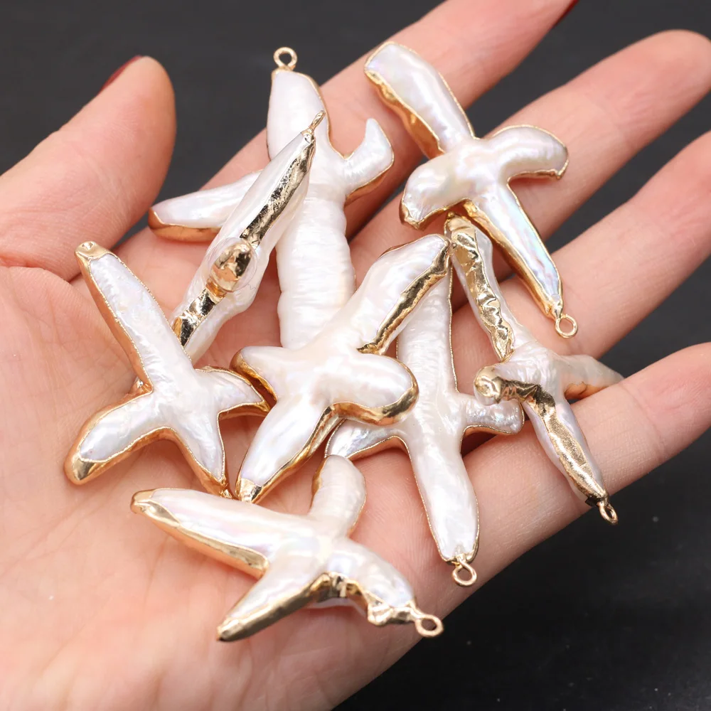 

100% Natural Freshwater Pearl Pendant White Cross Shape Charms for Jewelry Making DIY Women Necklace Earrings Accessories