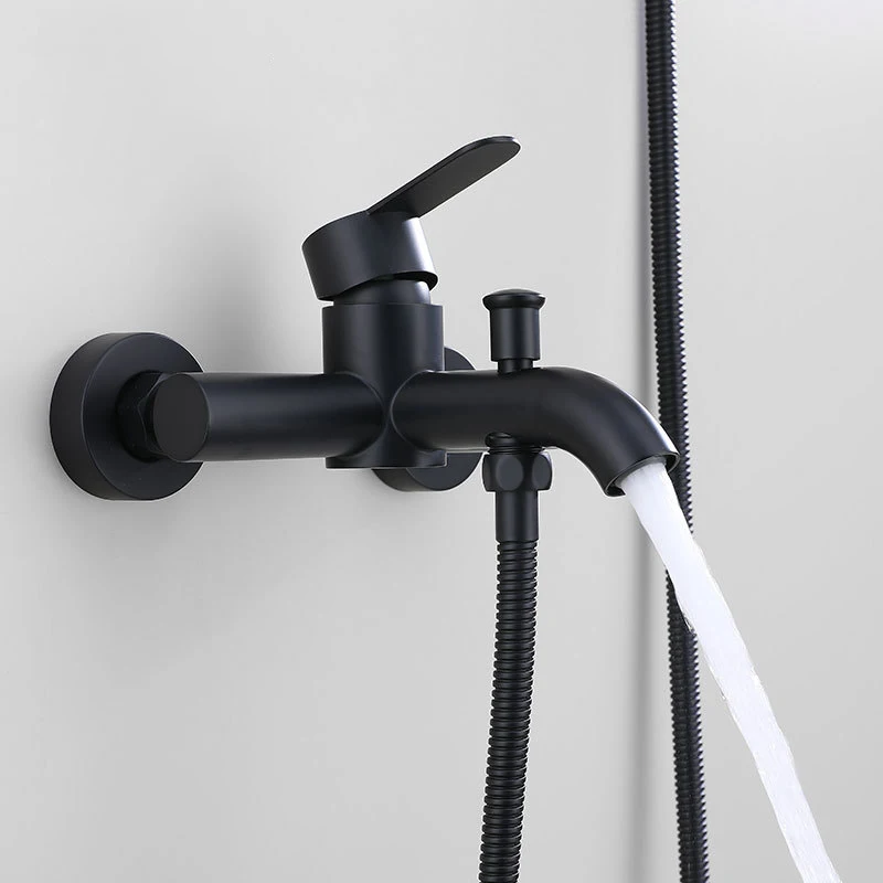 Bathroom Shower Faucet Set Handheld Sprayer Wall Mounted Tub Filler with Diverter Hot Cold Mixer Valve Nozzle Tap Single Handle