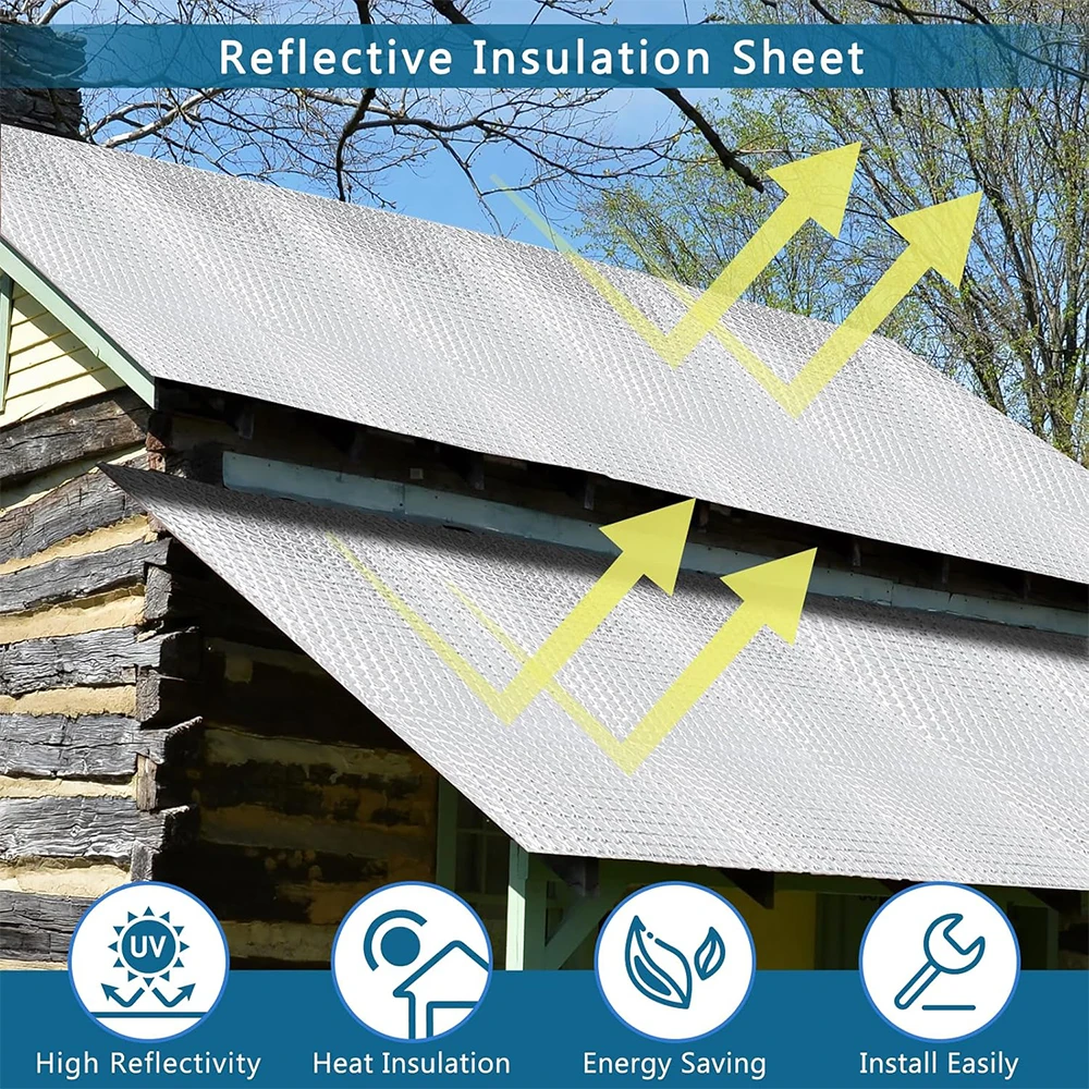 60cmX5m Radiator Reflector Back Foil Heat Reflective Length 5M Heat Energy Saving Film Pad Aluminum Film  With Sticker