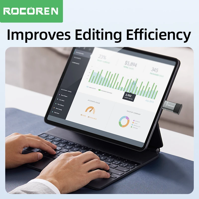 Rocoren OTG 어댑터 USB A 3.0 수 to USB C 타입 암 변환기, U 스틱 하드 스틱 데이터 케이블, C 타입 USBC OTG 커넥터