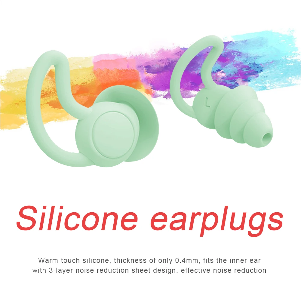 Ear Plugs | Soundproof Silicone Sleep Ear Plugs | Washable Hearing Protection Noise Cancelling Earplugs for Travel Sleep Snoring