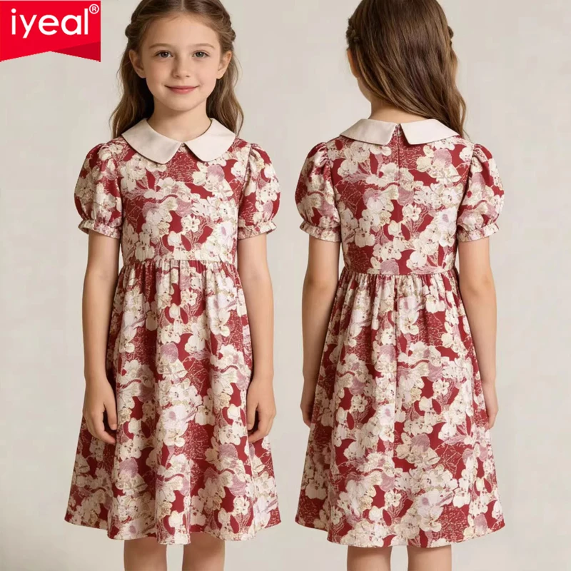 

IYEAL Elegant And Fashionable Evening Dress For Girls Children's Flower Fairy Birthday Party Princess Dress Hosting Party Dress