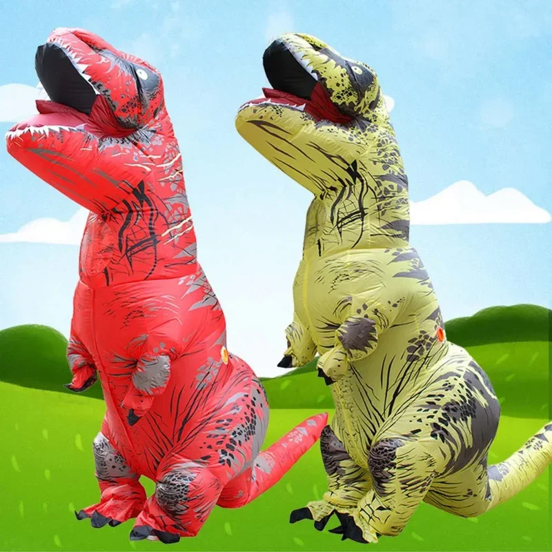 Anime nadmuchiwany kostium T-REX kostiumy Cosplay dinozaur fantazyjna maskotka karnawałowa impreza dla dorosłych dzieci Dino lalki z kreskówek rekwizyty MN8