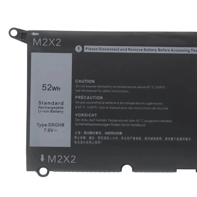 7.6V 6500mAh 52WH DXGH8 Laptop Battery for Dell XPS 13 9380 9370 7390 for DELL Inspiron 7390 2-in-1 7490 G8VCF H754V 0H754V P82G