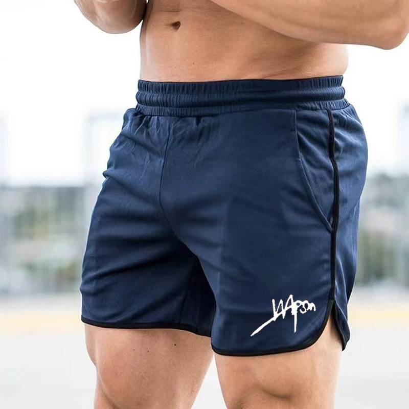 New Fitness Breathable Sports Shorts Running Quick Dry Pants Summer Slim Training Quarter Pants 2024