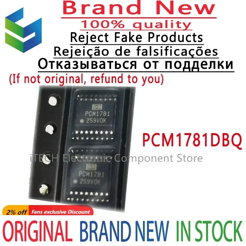 1pcs Original and Genuine PCM1781DBQ PCM1781 SSOP16 Audio Digital To Analog Converter