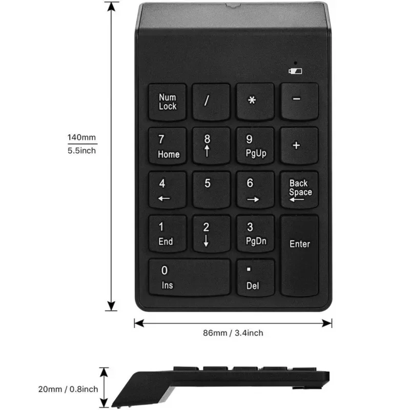 منصات أرقام لاسلكية لوحة المفاتيح الرقمية Numpad 18 مفاتيح المحمولة 2.4 جيجا هرتز لوحة المفاتيح الرقم المالية لأجهزة الكمبيوتر المحمول سطح المكتب #3