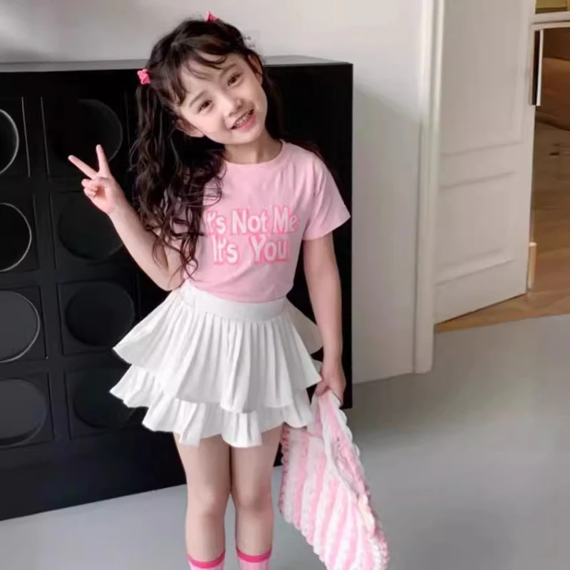 Summer Girls White Pleated Cake Skirt Toddler Fluffy Tutu Skirt Cute Baby Princess Dress Short Skirts Kids Fashion Skort 2026