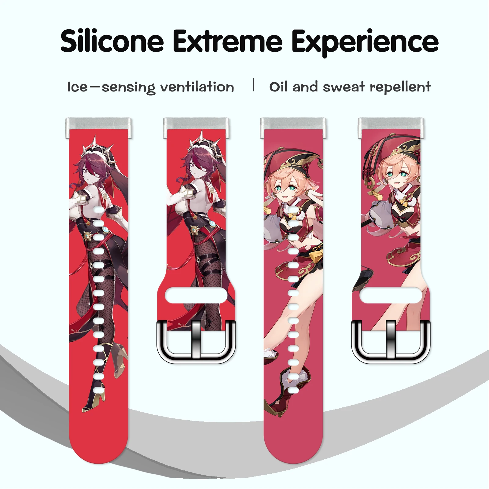 

Genshin Impact Printed Strap for Fitbit Sense 2/1 Watchband Replaceable Bracelet for Versa 4/3 Watch Band for Women as a Gift