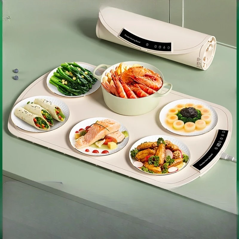 

Heating vegetable heating board Household dining table mat plate Folding multi-functional meal insulation and electric heating