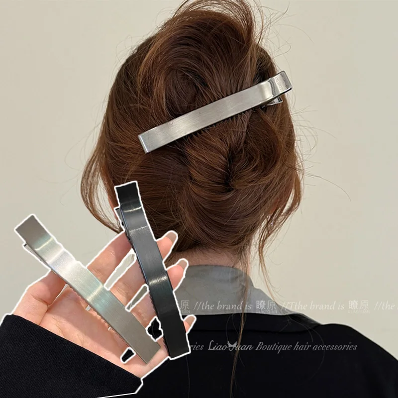 

1~3PCs Fashion Metal Hair Clips Barrettes Long Duckclips Simple Korean Style Clip Fashion Accessories Women