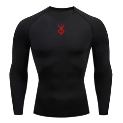 Compression Sportswear Men's Gym Running T-Shirt Rashgarda MMA Long Sleeves Shirt Quick Drying Sun Protection Skin Sports Top