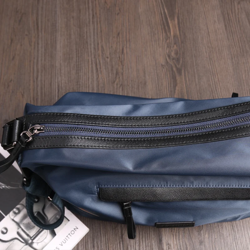 Imagem -03 - Homens Totes Homem Bolsas de Ombro Grande Capacidade Nylon Bolsa do Mensageiro Preto Azul Fahsion Crossbody Bolsa Impermeável Gentleman Bags