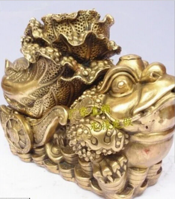 Bronze statue copper toad decoration one hundred financial Large toad lucky golden cicada Bronze chinese cabbage crafts