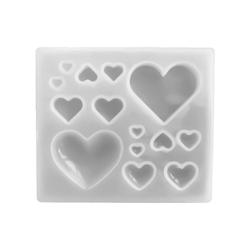 

Y1UB Jewelry Casting Mold Silicone Pendant Resin Mold Heart Earrings Epoxy Mold for Resin Casting Hairclip Keychain DIY Craft