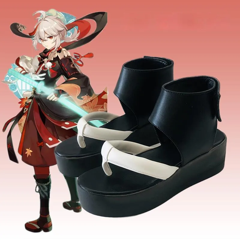 Gioco Genshin Impact Kaedehara Kazuha Costume Cosplay tuta da battaglia uniforme parrucca scarpe Set completo vestito da festa di Halloween per uomini adulti