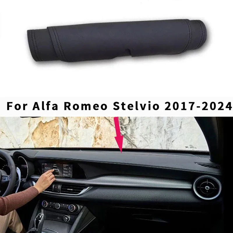 

For Alfa Romeo Stelvio 2017-2024 leather Non-slip Dash Board Cover Mat Carpet