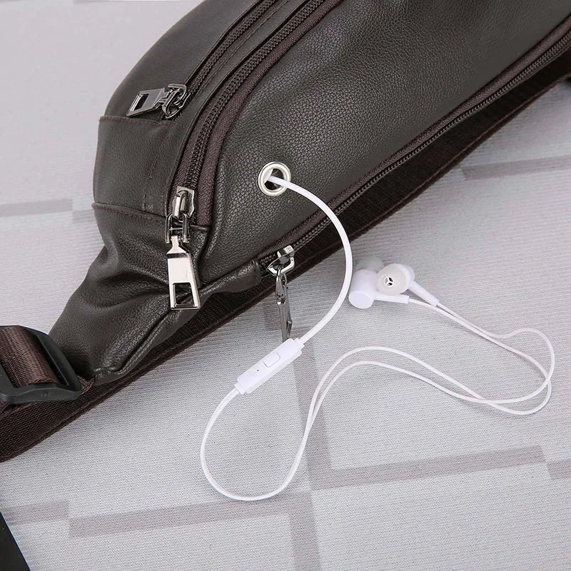 Chest Bag For Men Waterproof PU Single Shoulder Husband Fashion Men’s Waist Packs For Outdoor Travel Work Men Large Messenger