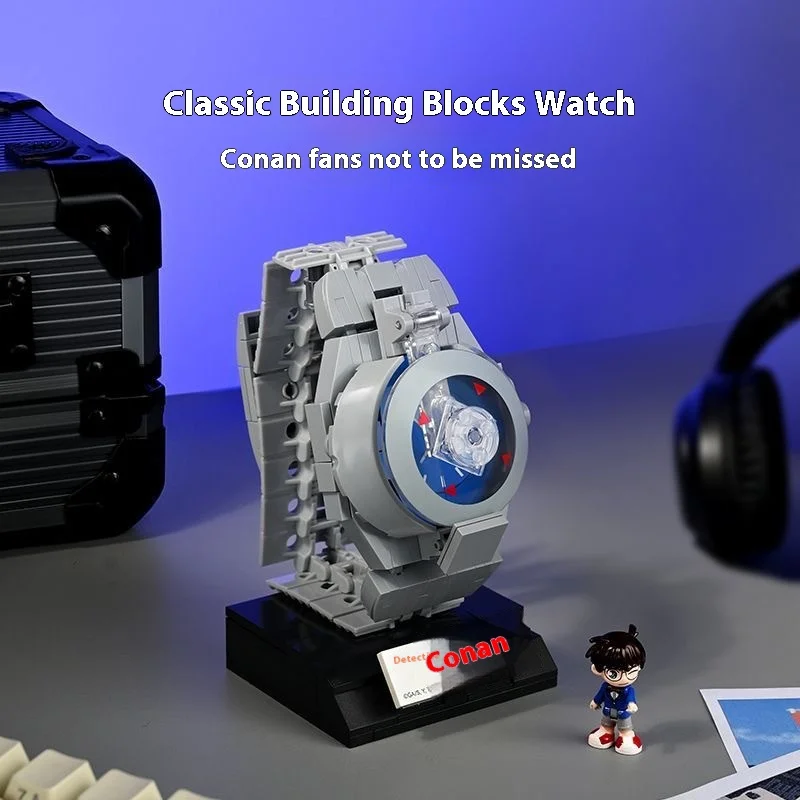 Keeppley Building Block Name Detective Conan Peripheral Toys Wearable Watch Type Anesthesia Gun Assembly Model Children'S Gifts