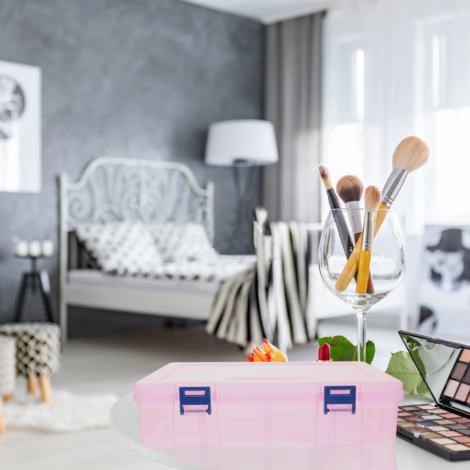 

Clear Plastic Storage Box Divider Compartment Organizer Jewelry Ring Container Female Present Gadget Tool Parts Sundries