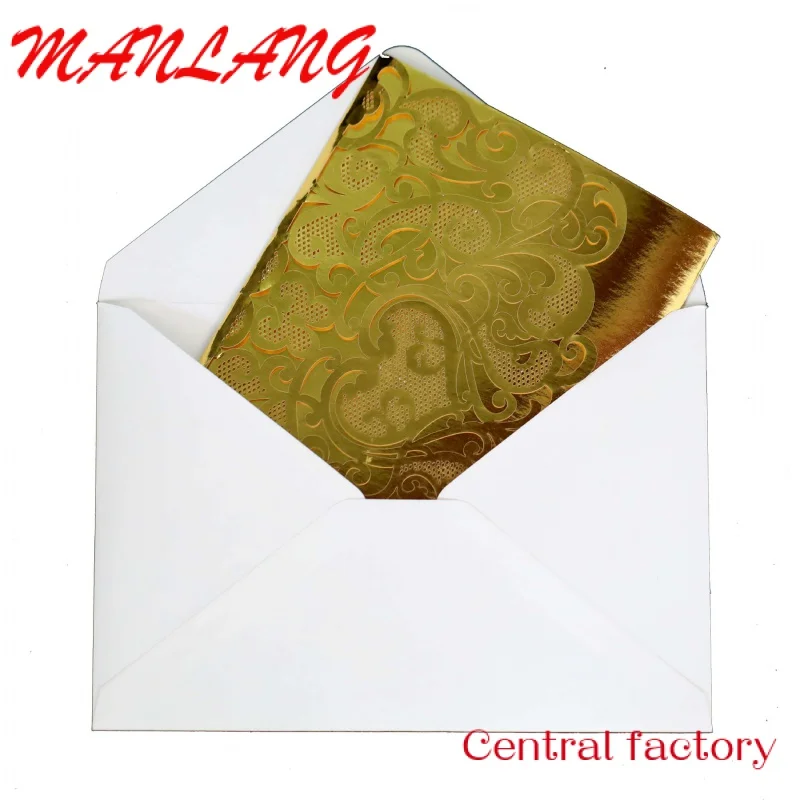 Custom  Joytop Custom Printing Golden Glitter Bride And Groom 3D Up Card Laser Cut Wedding Invitation Card Luxury