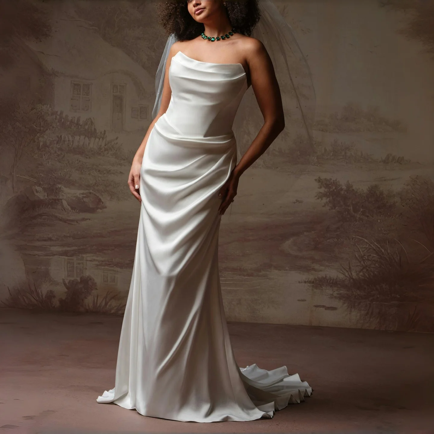 

Sexy High Waist Strapless Maxi Dress Women Fashion Backless Sleeveless Pleated Satin Slim Robes Elegant Lady Party Evening Gowns