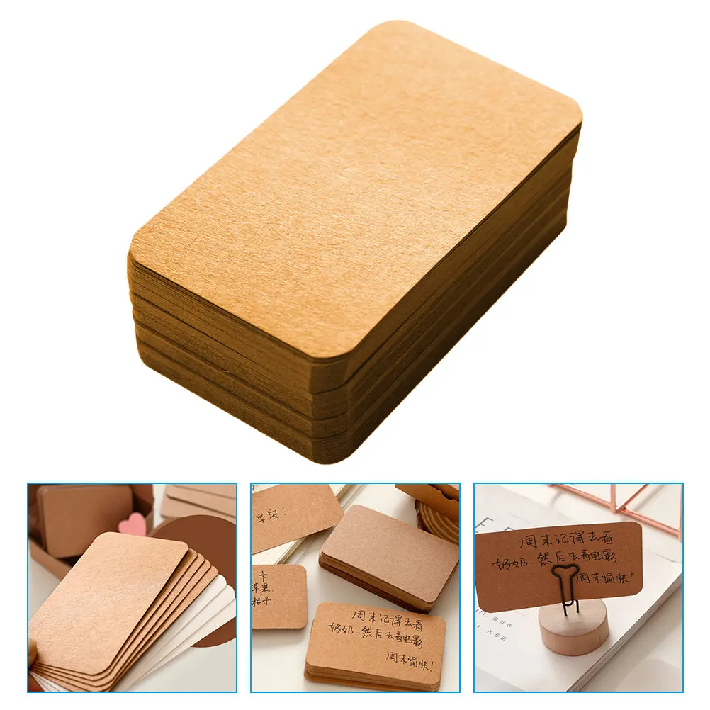 

300Pcs Blank Kraft Paper Cards Lightweight Mini Index Cards for Studying Flashcards Vocabulary Notes Diary Office School Travel