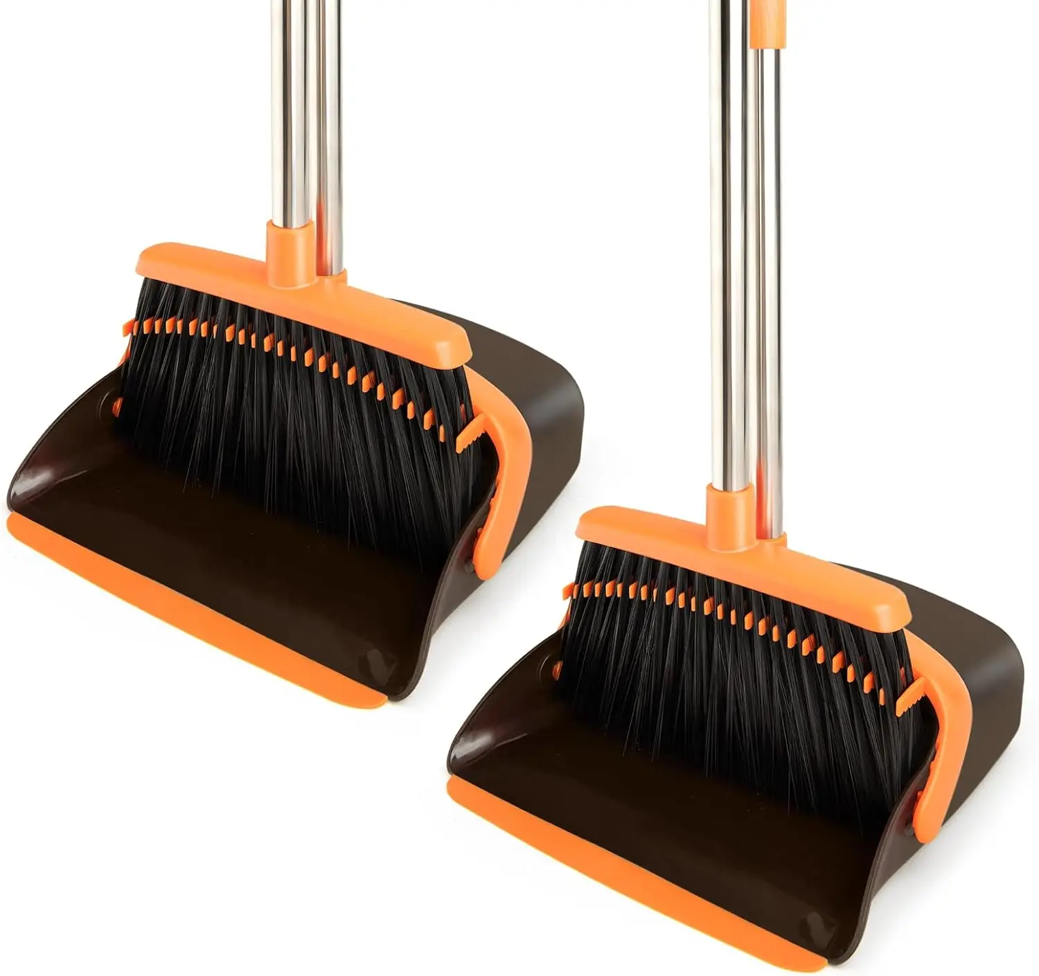 

2-Pack Broom and Dustpan Set with Long Handle, Heavy Dust Broom and Dustpan Combo for Home，Kitchen