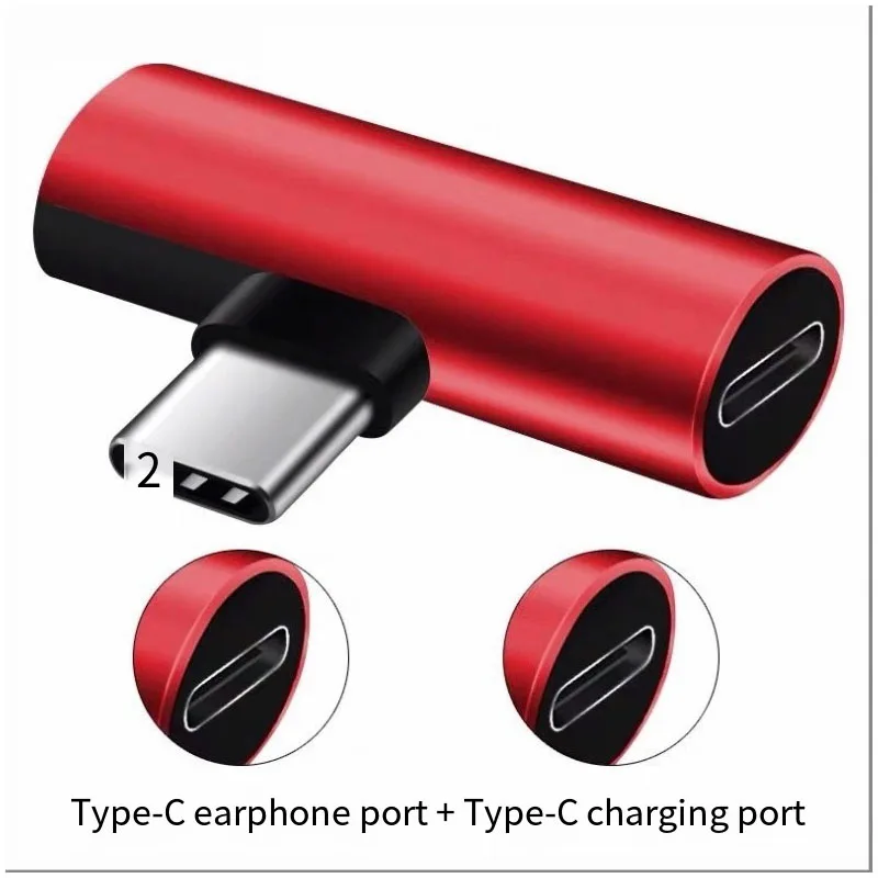 Type-C multifunctional earphone adapter Letv mobile phone one minute two earphone charging converter head