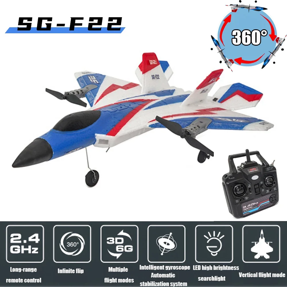 RC Plane F22 Stunts Plane 2.4G Radio Control Glider Remote Control 3D Plane Glider Airplane EPP Foam Boys Toys for Children