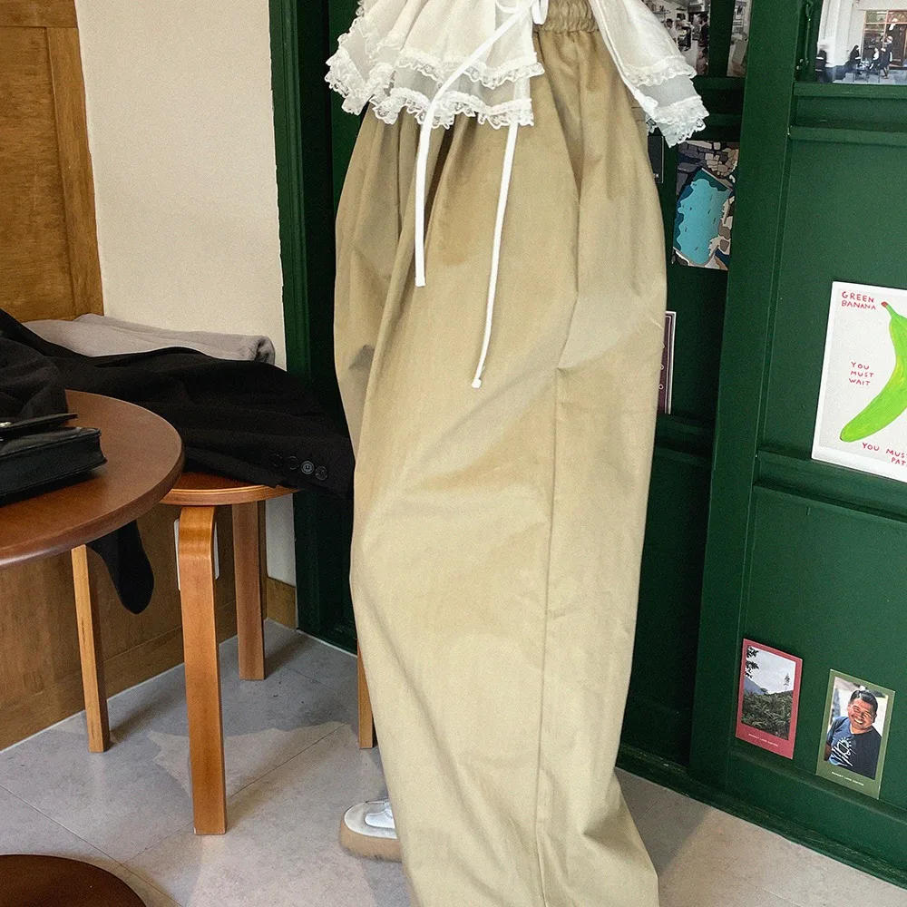 High Waist Wide Leg Pants Set Casual Loose Layering Lazy Style Korean INS Wind Two-Piece Suit for Women Spring Season