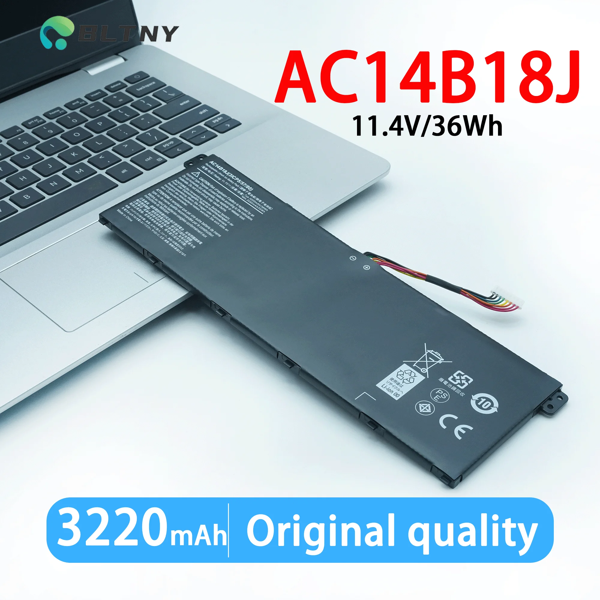 AC14B18J Batería para portátil Acer Aspire: E3-721, E5-771, E5-771G, ES1-511, para Acer Aspire Chromebook: C810, C910, AC14B13J