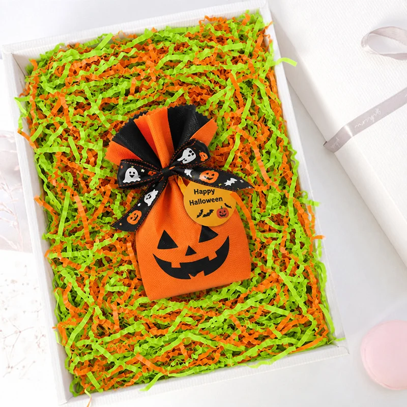 50/100g Halloween Knitterpapier-Füllmaterial Orange Grün Schwarz Lila Box-Konfetti für Party-Geschenktüten Deko-Zubehör – Detail 4