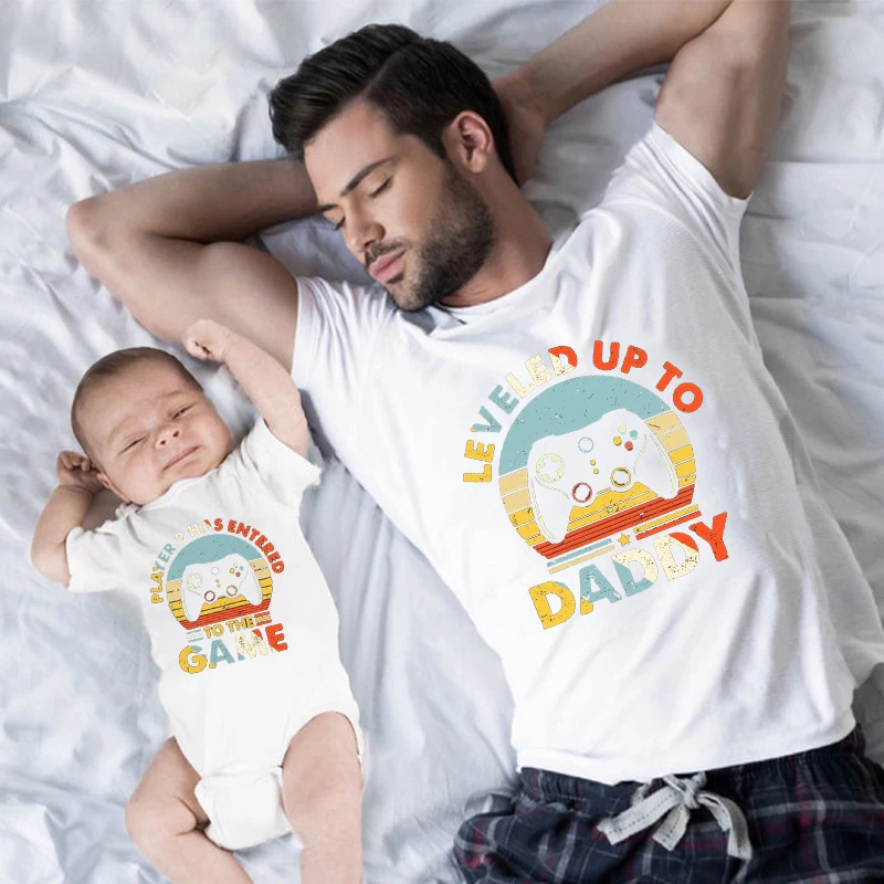 Daddy Player 2 Has Entered The Game Shirt Matching Dad Shirt New Father Gift Father's Day Gift for Husband Game Dad Gift m