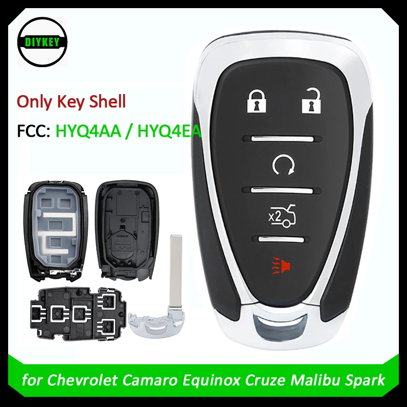 

Пульт дистанционного управления DIYKEY HYQ4AA HYQ4EA с 5 кнопками, чехол для Chevrolet, Camaro, Equinox, Cruze, Malibu Spark 2016-2021