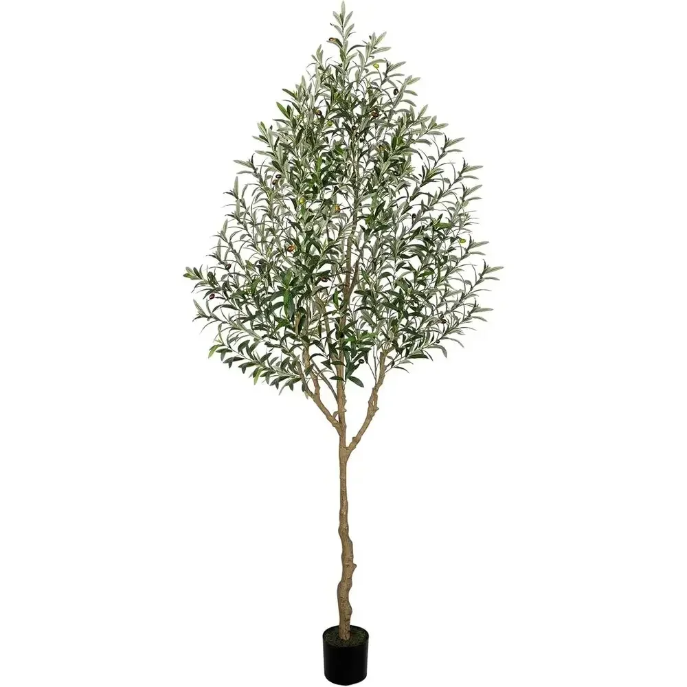 

96in Tall Artificial Indoor Olive Tree with Pot for Home Office Decor