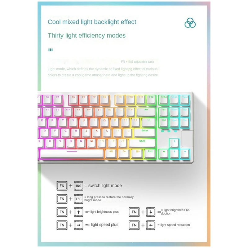 

Rgb Three-Mode Wired Mechanical Keyboard 84-Key Hot-Swappable Wired Gaming Keyboard Tea Switch Key Mechanical Keyboard