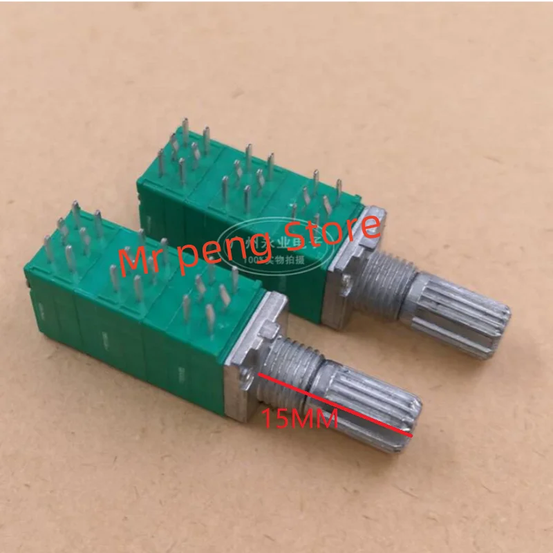 2pcs  for 097G six-link potentiometer B10K B50K Handle length 15MM 18-pin multi-link volume adjustment 6-link